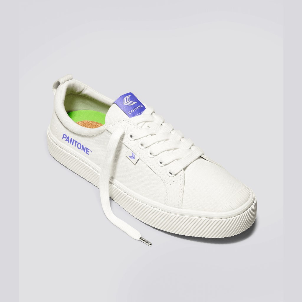 OCA LOW Cariuma Low Top Tela Vegan Off-White / Very Peri Canvas Femme | ZZU-1993707